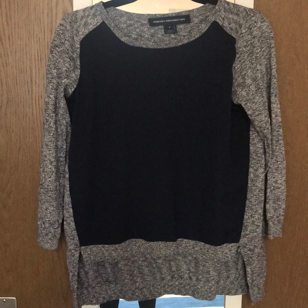 high to low Navy & Grey sweater